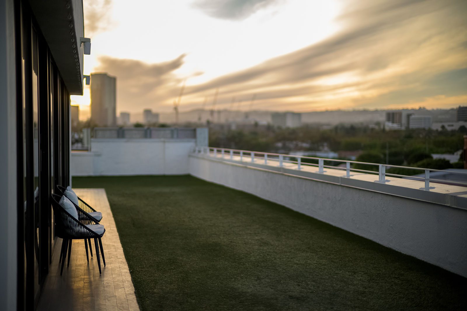 The terrace at dusk